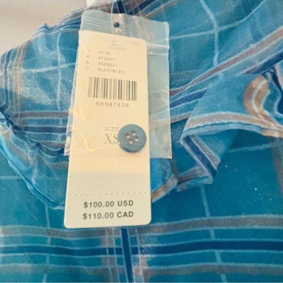 Anthropologie En Saison Sheer-Sleeve Shirt XS NWT - Picture 7 of 11